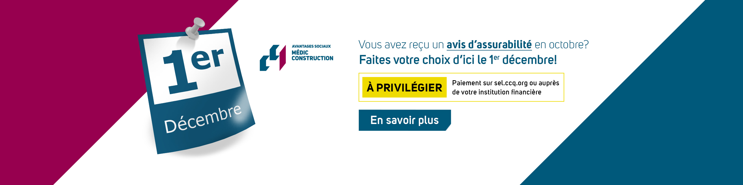 Have you received a notice of insurability in October? Make your choice by December 1! Find out more